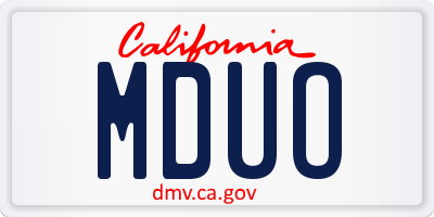 CA license plate MDUO