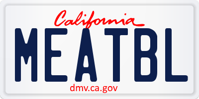 CA license plate MEATBL