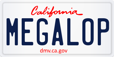 CA license plate MEGALOP