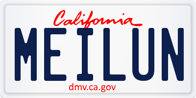 CA license plate MEILUN