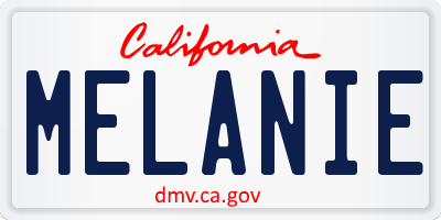 CA license plate MELANIE