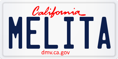 CA license plate MELITA