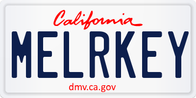 CA license plate MELRKEY