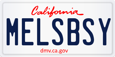 CA license plate MELSBSY