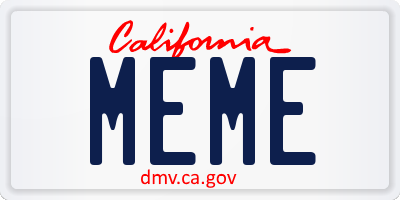 CA license plate MEME