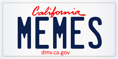 CA license plate MEMES