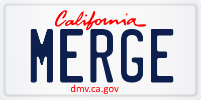 CA license plate MERGE