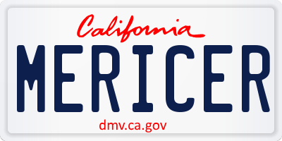 CA license plate MERICER