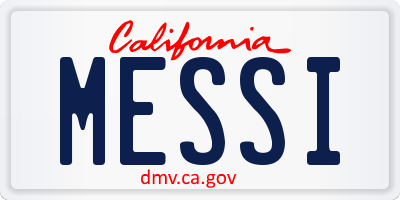 CA license plate MESSI