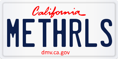 CA license plate METHRLS