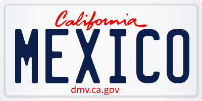 CA license plate MEXICO