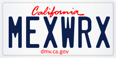 CA license plate MEXWRX