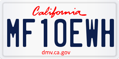 CA license plate MF10EWH