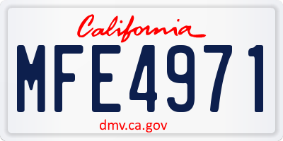 CA license plate MFE4971