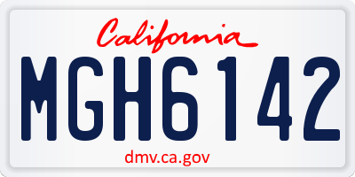 CA license plate MGH6142