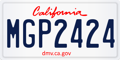 CA license plate MGP2424