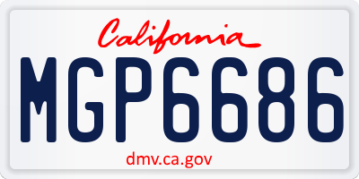 CA license plate MGP6686