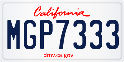 CA license plate MGP7333