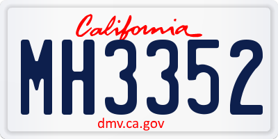 CA license plate MH3352