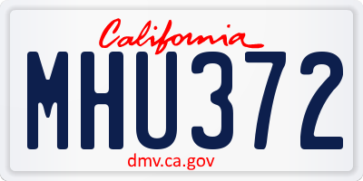 CA license plate MHU372