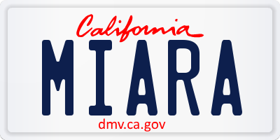 CA license plate MIARA