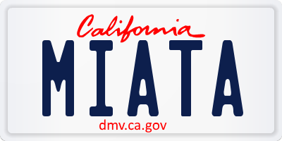 CA license plate MIATA