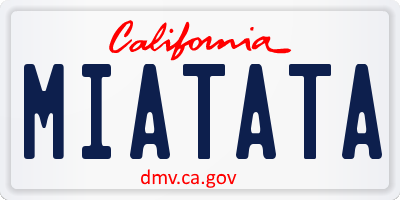 CA license plate MIATATA