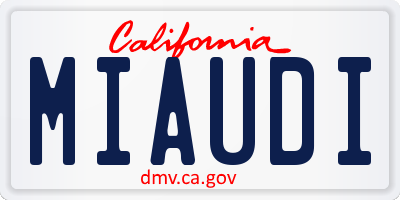 CA license plate MIAUDI