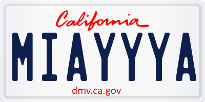 CA license plate MIAYYYA