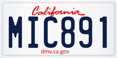 CA license plate MIC891