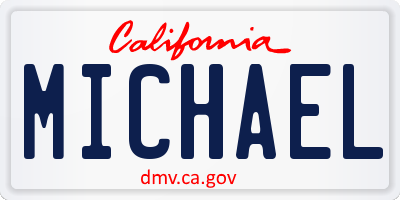 CA license plate MICHAEL