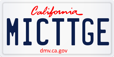 CA license plate MICTTGE