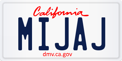 CA license plate MIJAJ