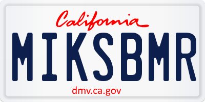 CA license plate MIKSBMR