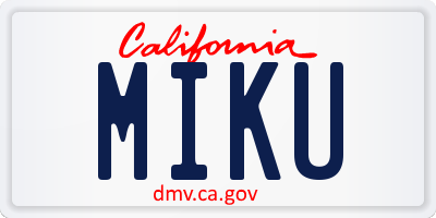 CA license plate MIKU