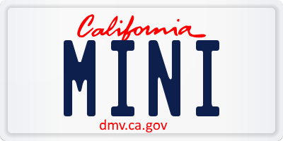 CA license plate MINI