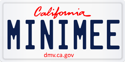 CA license plate MINIMEE