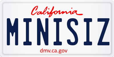 CA license plate MINISIZ