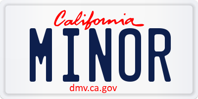 CA license plate MINOR