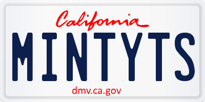 CA license plate MINTYTS