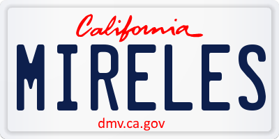 CA license plate MIRELES