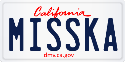 CA license plate MISSKA