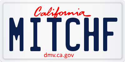 CA license plate MITCHF