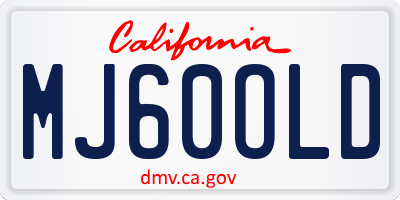 CA license plate MJ60OLD