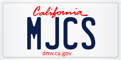 CA license plate MJCS