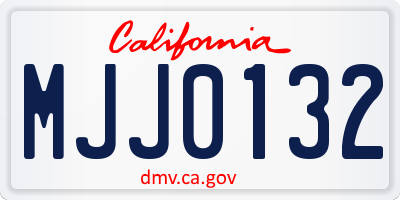 CA license plate MJJ0132