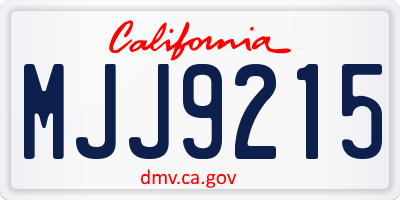 CA license plate MJJ9215