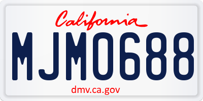 CA license plate MJM0688