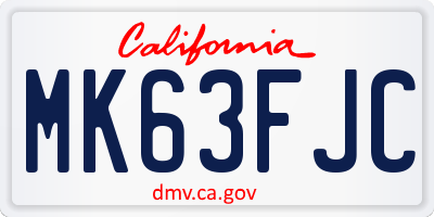 CA license plate MK63FJC