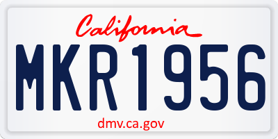 CA license plate MKR1956